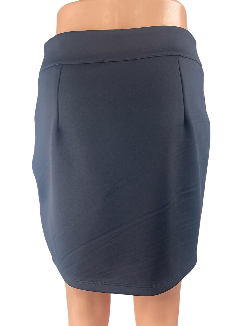 Zara Women's Black Pleated High Rise Mini Work Office Straight Pencil Skirt Sz L